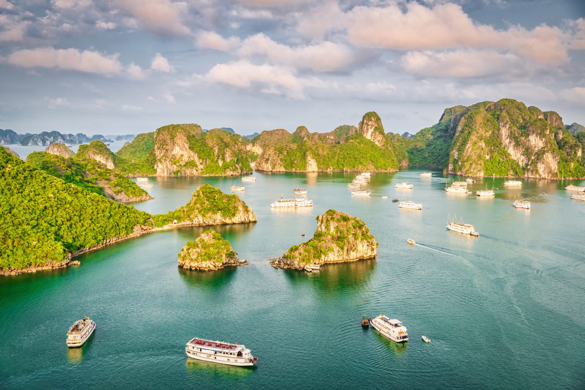 Aerial View Halong Bay Scenic Vietnam