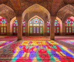 Nasir Al-Mulk Mosque in Shiraz, Iran, also known as Pink Mosque