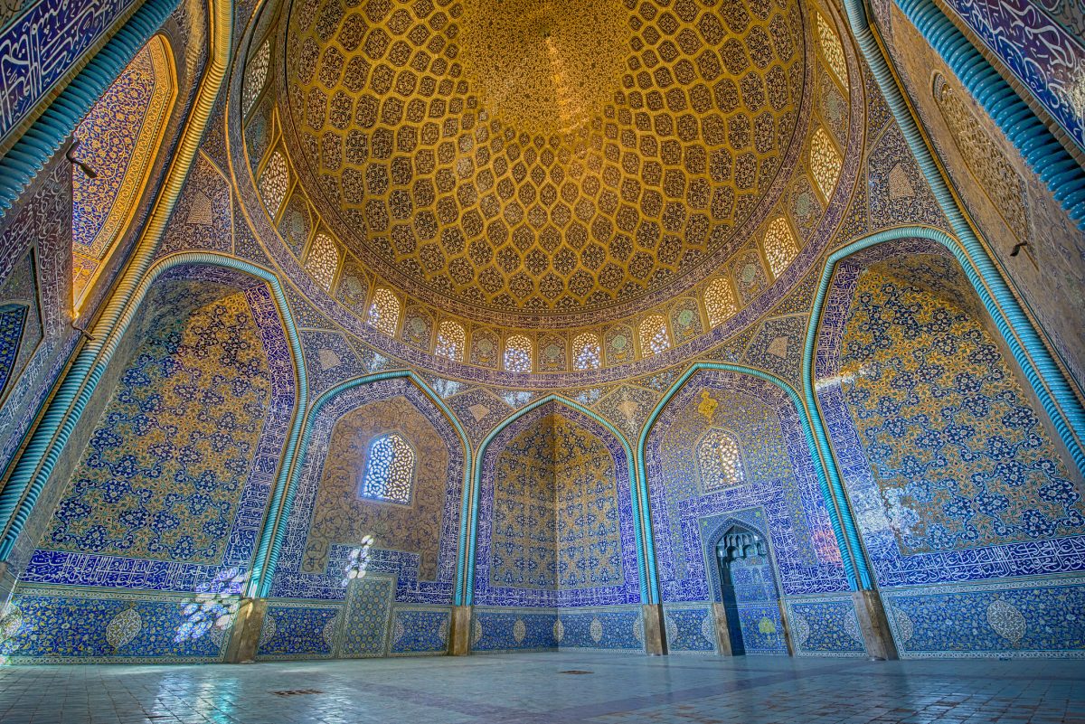 Mosaic decoration inside of Sheikh Lotfollah Mosque, Isfahan