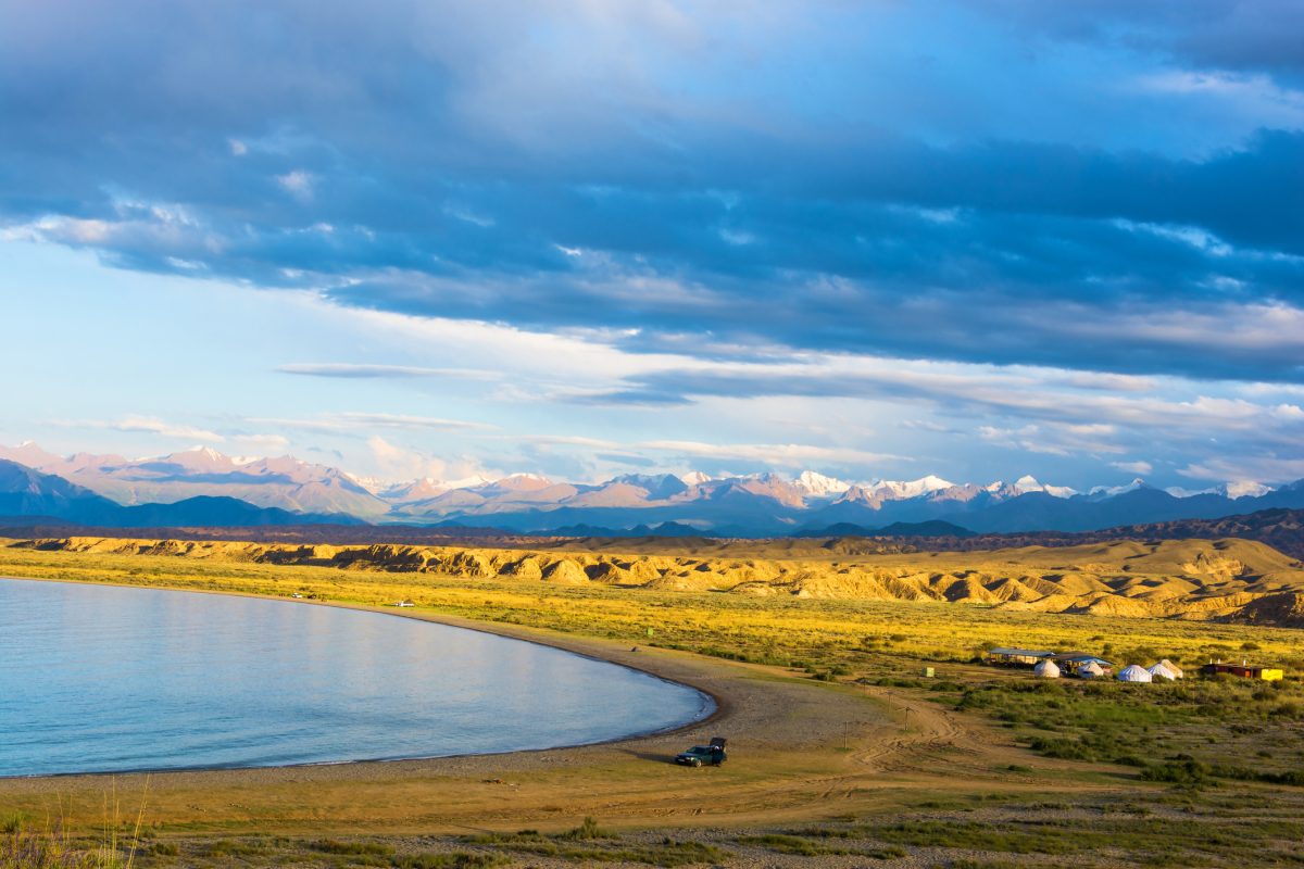 On the shore of Lake Issyk-Kul, Kyrgyzstan.