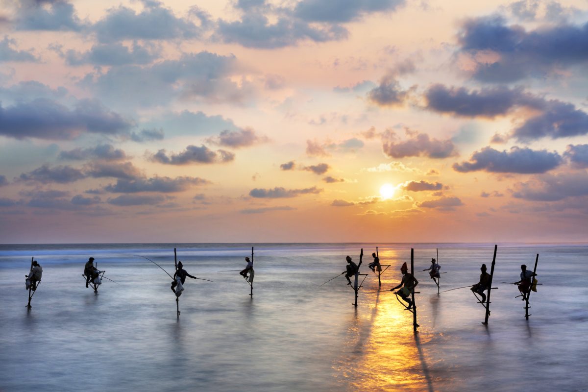 Fishermen on stilts, Sri Lanka