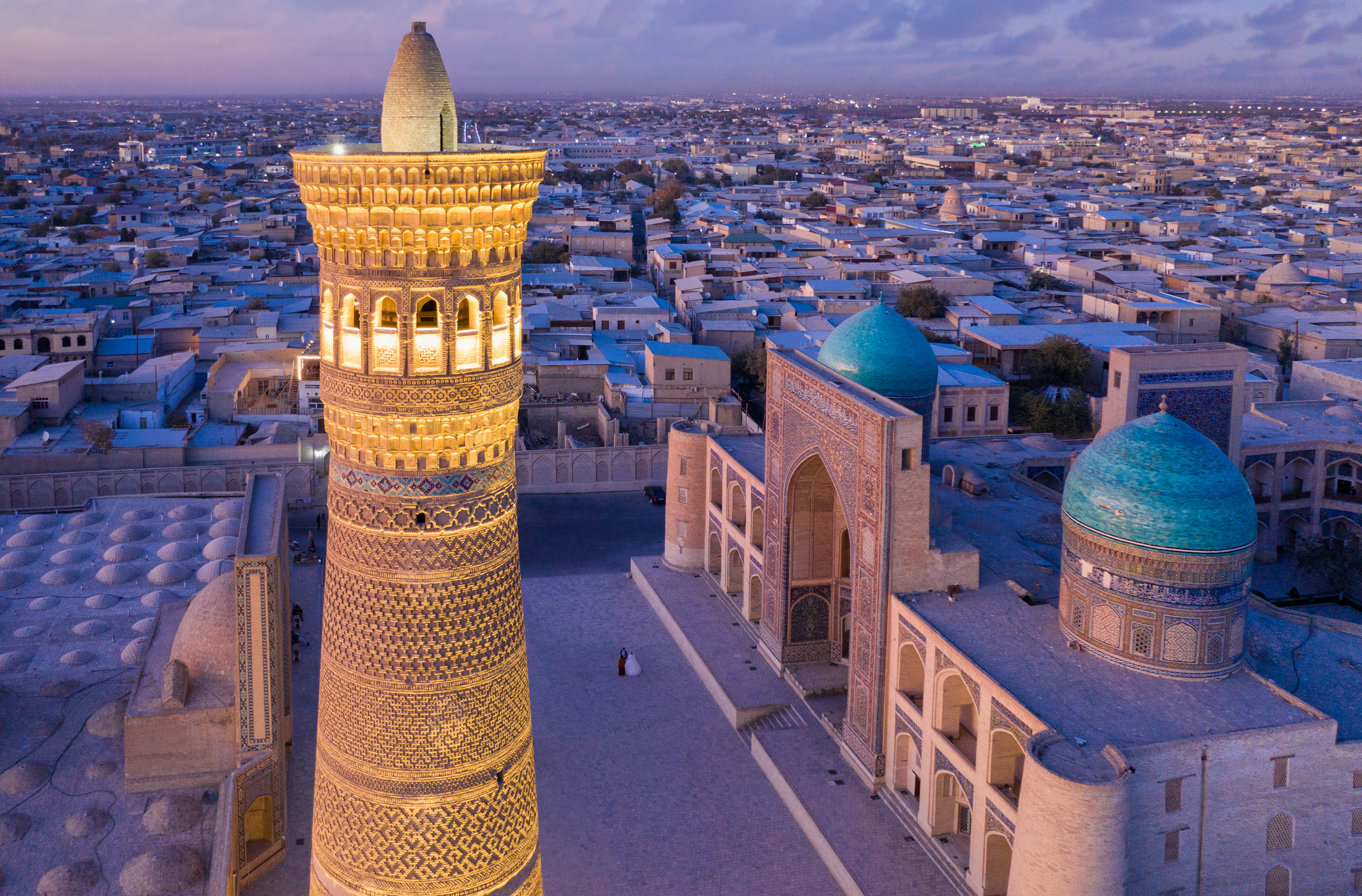 Bukhara Uzbekistan Kalyan Minaret Po-i-Kalyan Sunset Twilight